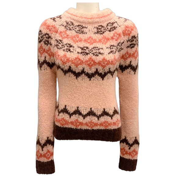 SMYTHE APRICOT FAIR ISLE LOPI SWEATER - Picture 1 of 6